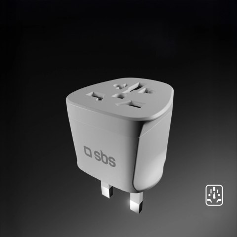Adapter podróżny UK - uniwersalny - biały