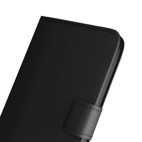 Etui Puro Wallet Stand na iPhone 17 Pro z ekoskóry, z klapką, portfelem i funkcją podstawki - czarne