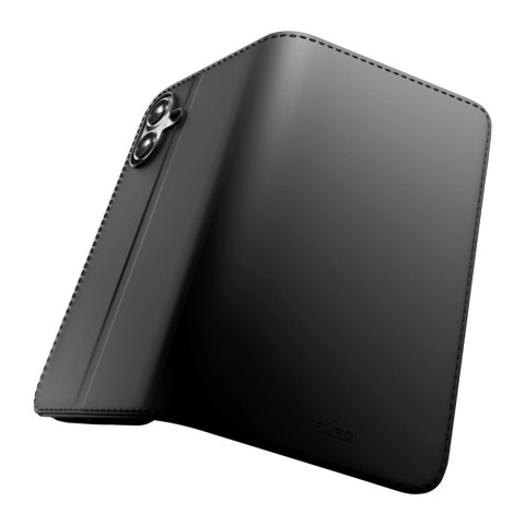 Etui Puro Wallet Stand na iPhone 17 z ekoskóry, z klapką, portfelem i funkcją podstawki - czarne