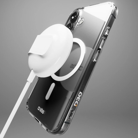 Etui SBS Extreme Mag D3O MagSafe do iPhone 16 - przezroczyste