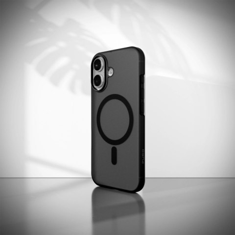 Etui silikonowe Puro Daylight kompatybilne z Magsafe na iPhone 17 - półprzezroczyste czarne