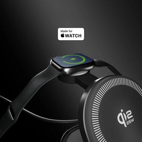 Stacja ładująca SBS Qi2.2 25W indukcyjna 3w1 składana z certyfikatem MFI - czarna