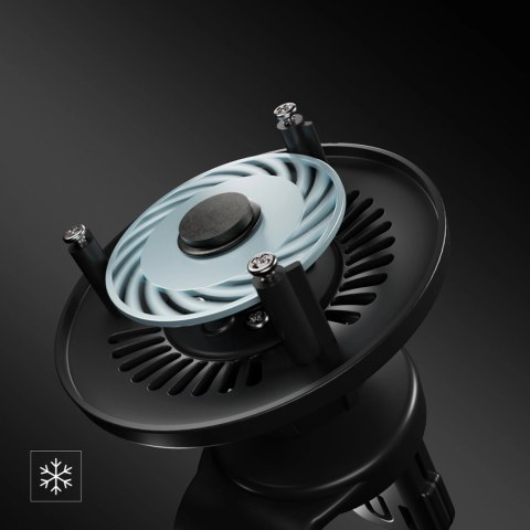 Uchwyt magnetyczny SBS z ładowarką bezprzewodową Qi2.2 25W z chłodzeniem aktywnym - czarny