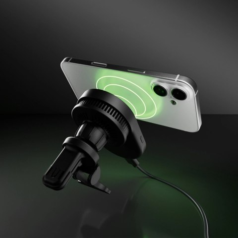 Uchwyt magnetyczny SBS z ładowarką bezprzewodową Qi2.2 25W z chłodzeniem aktywnym - czarny