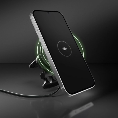 Uchwyt magnetyczny SBS z ładowarką bezprzewodową Qi2.2 25W z chłodzeniem aktywnym - czarny