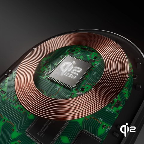 Uchwyt magnetyczny SBS z ładowarką bezprzewodową Qi2.2 25W z chłodzeniem aktywnym - czarny