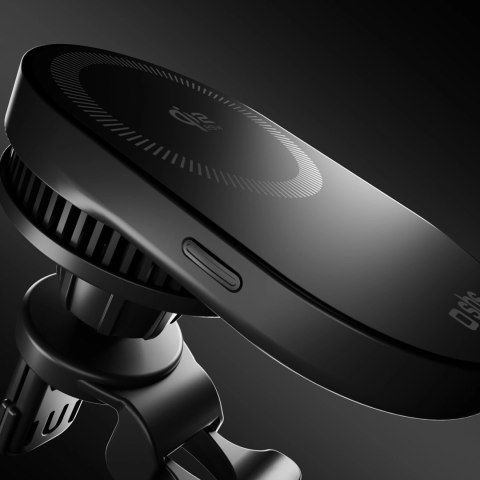 Uchwyt magnetyczny SBS z ładowarką bezprzewodową Qi2.2 25W z chłodzeniem aktywnym - czarny