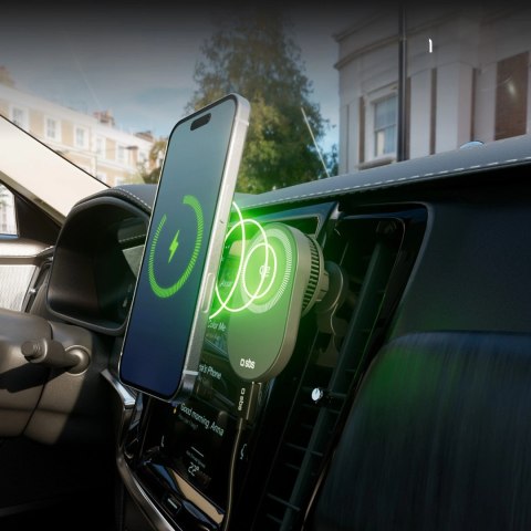 Uchwyt magnetyczny SBS z ładowarką bezprzewodową Qi2.2 25W z chłodzeniem aktywnym - czarny