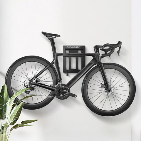 Wieszak na rower Wozinsky WSW-01S wraz z zestawem montażowym - czarny