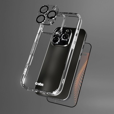 Zestaw SBS z technologią D3O na iPhone 16 Pro Max - etui + szkło ochronne na ekran i aparat - przezroczyste