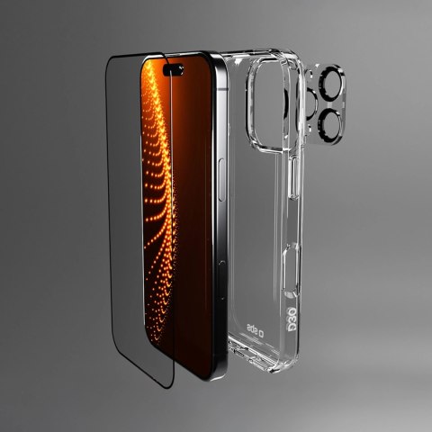Zestaw SBS z technologią D3O na iPhone 16 Pro Max - etui + szkło ochronne na ekran i aparat - przezroczyste
