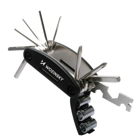 Zestaw narzędzi Wozinsky WWZ-01N 16w1 wielofunkcyjny do naprawy roweru - czarny