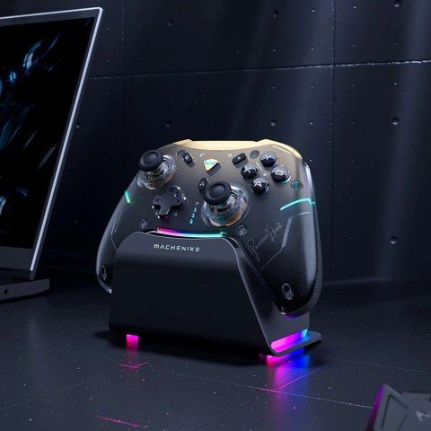 Kontroler do gier Machenike G5Pro Premium Edition bezprzewodowy ze stacją ładującą - czarno-złoty