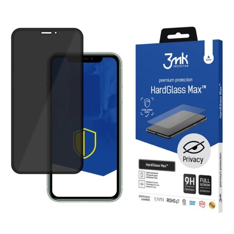 Szkło prywatyzujące 3mk HardGlass Max Privacy na iPhone X / XS / 11 Pro