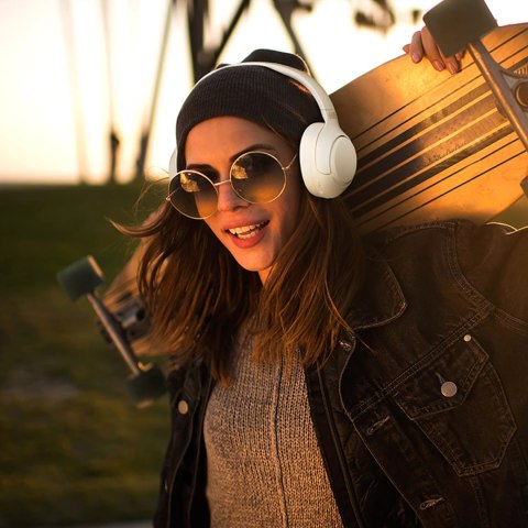 Słuchawki nauszne QCY H3 z ANC Bluetooth 5.4 Hi-Res Audio - białe