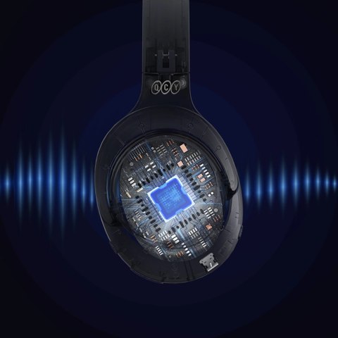 Słuchawki nauszne QCY H3 z ANC Bluetooth 5.4 Hi-Res Audio - niebieskie