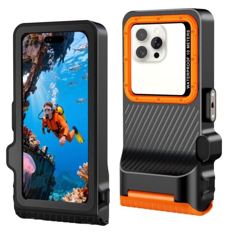 TECH-PROTECT IPX8 PRO UNIVERSAL DIVING WATERPROOF CASE BLACK/ORANGE