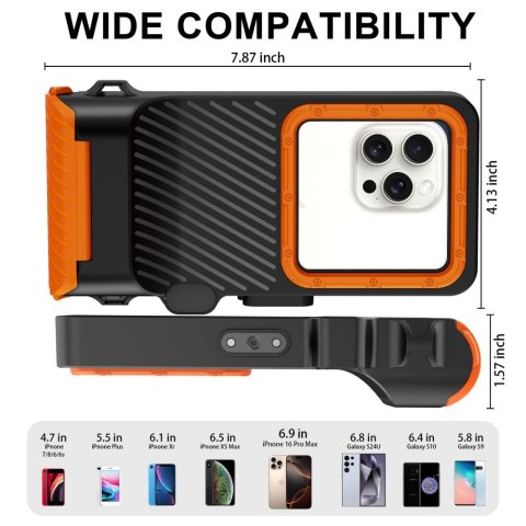 TECH-PROTECT IPX8 PRO UNIVERSAL DIVING WATERPROOF CASE BLACK/ORANGE