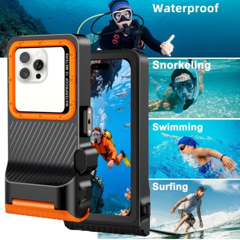 TECH-PROTECT IPX8 PRO UNIVERSAL DIVING WATERPROOF CASE BLACK/ORANGE