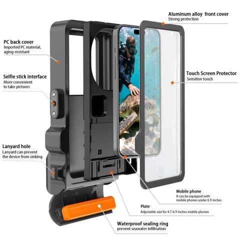 TECH-PROTECT IPX8 PRO UNIVERSAL DIVING WATERPROOF CASE GREY/BLACK