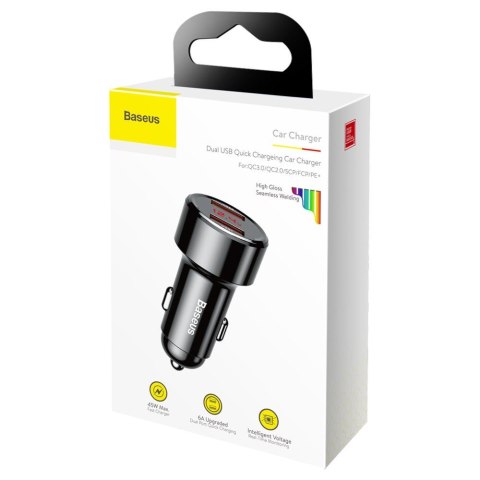 Baseus ładowarka samochodowa Magic PPS QC 3.0+ 2USB czarna 45W Baseus ładowarka samochodowa Magic PPS QC 3.0+ 2USB czarna 45W