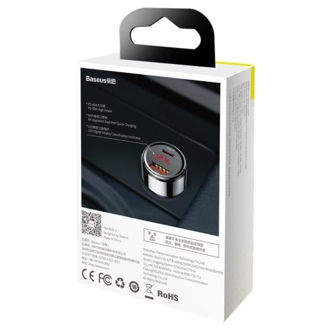 Baseus ładowarka samochodowa Magic PPS QC 3.0+ USB + PD czarna 45W Baseus ładowarka samochodowa Magic PPS QC 3.0+ USB + PD czarna 45W