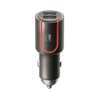 Forever Core ładowarka samochodowa PD+ QC 3.0 2x USB 1x USB-C 2,4A 36W szara