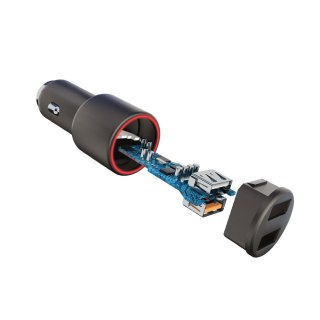 Forever Core ładowarka samochodowa QC 3.0 2x USB 2,4A 30W szara