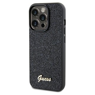 Guess nakładka do iPhone 13 Pro 6,1" GUHCP13LPMSDGSK czarna HC PU DISCO SCRIPT METAL