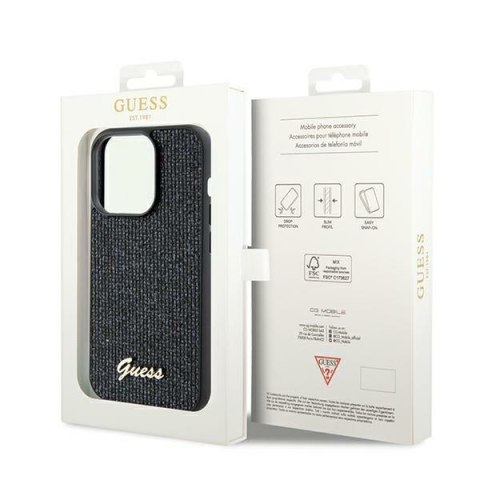 Guess nakładka do iPhone 13 Pro Max 6,7" GUHCP13XPMSDGSK czarna HC PU DISCO SCRIPT METAL Guess nakładka do iPhone 13 Pro Max 6,7" GUHCP13XPMSDGSK czarna HC PU DISCO SCRIPT METAL