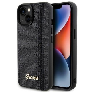 Guess nakładka do iPhone 14 6,1" GUHCP14SPMSDGSK czarna HC PU DISCO SCRIPT METAL