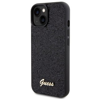 Guess nakładka do iPhone 14 6,1" GUHCP14SPMSDGSK czarna HC PU DISCO SCRIPT METAL