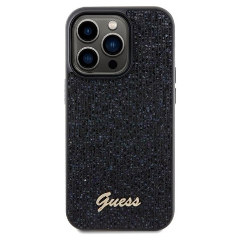 Guess nakładka do iPhone 14 Pro 6,1" GUHCP14LPMSDGSK HC PU DISCO SCRIPT METAL czarna Guess nakładka do iPhone 14 Pro 6,1" GUHCP14LPMSDGSK HC PU DISCO SCRIPT METAL czarna