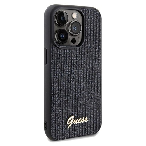 Guess nakładka do iPhone 14 Pro 6,1" GUHCP14LPMSDGSK HC PU DISCO SCRIPT METAL czarna Guess nakładka do iPhone 14 Pro 6,1" GUHCP14LPMSDGSK HC PU DISCO SCRIPT METAL czarna