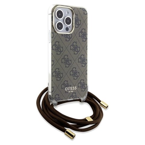 Guess nakładka do iPhone 15 Pro Max 6,7" GUHCP15XHC4SEW brązowa HC CROSSBODY CORD 4G PRINT Guess nakładka do iPhone 15 Pro Max 6,7" GUHCP15XHC4SEW brązowa HC CROSSBODY CORD 4G PRINT