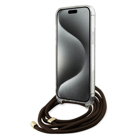 Guess nakładka do iPhone 15 Pro Max 6,7" GUHCP15XHC4SEW brązowa HC CROSSBODY CORD 4G PRINT Guess nakładka do iPhone 15 Pro Max 6,7" GUHCP15XHC4SEW brązowa HC CROSSBODY CORD 4G PRINT
