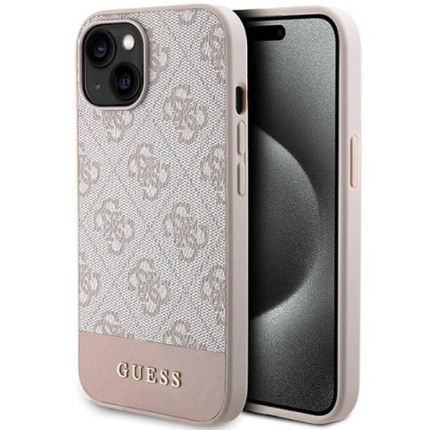 Guess nakładka do iPhone 15 Pro Max 6,7" GUHCP15SG4GLPI różowa HC PC/TPU 4G PU BOTTOM STRIPE Guess nakładka do iPhone 15 Pro Max 6,7" GUHCP15SG4GLPI różowa HC PC/TPU 4G PU BOTTOM STRIPE