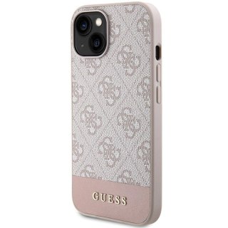 Guess nakładka do iPhone 15 Pro Max 6,7" GUHCP15SG4GLPI różowa HC PC/TPU 4G PU BOTTOM STRIPE