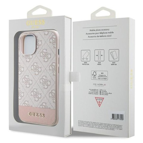 Guess nakładka do iPhone 15 Pro Max 6,7" GUHCP15SG4GLPI różowa HC PC/TPU 4G PU BOTTOM STRIPE Guess nakładka do iPhone 15 Pro Max 6,7" GUHCP15SG4GLPI różowa HC PC/TPU 4G PU BOTTOM STRIPE