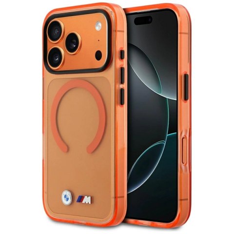 Etui BMW M IML Metal Logos MagSafe na iPhone 17 Pro - promarańczowe