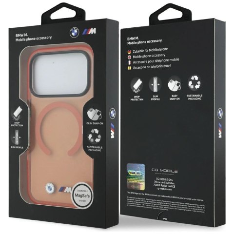 Etui BMW M IML Metal Logos MagSafe na iPhone 17 Pro - promarańczowe