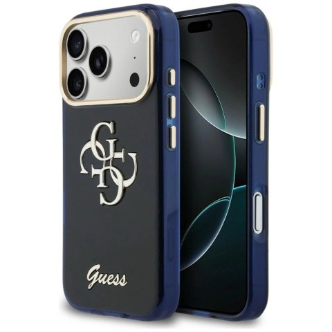 Etui Guess IML 4G Script Metal na iPhone 17 Pro - niebieskie