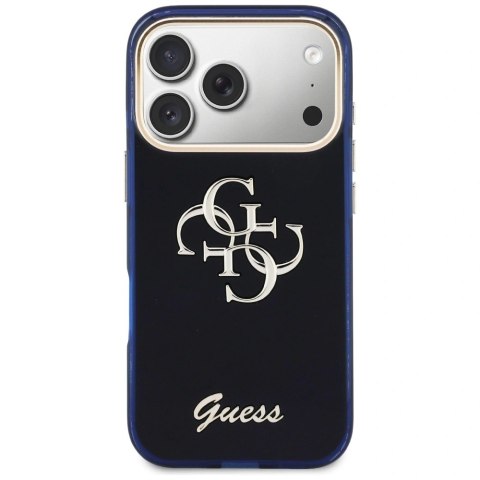 Etui Guess IML 4G Script Metal na iPhone 17 Pro - niebieskie