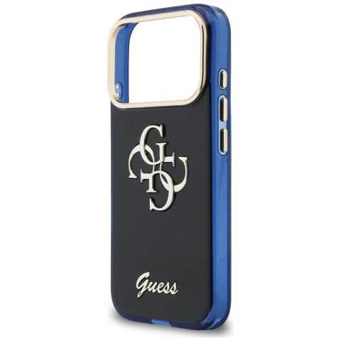 Etui Guess IML 4G Script Metal na iPhone 17 Pro - niebieskie