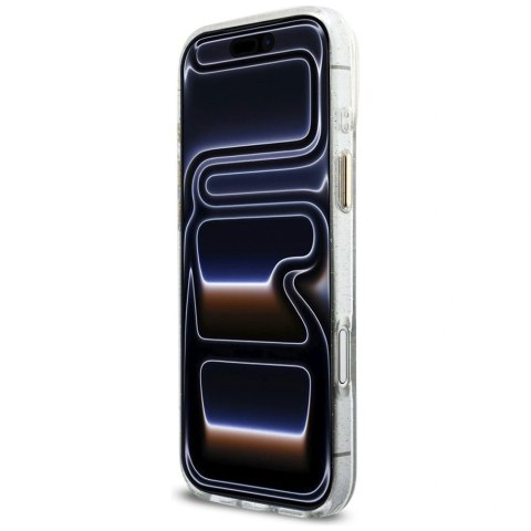 Etui Guess IML Glitters Script Strap MagSafe na iPhone 17 Pro Max - przezroczyste