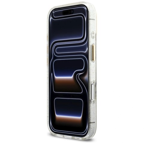 Etui Guess IML Glitters Script Strap MagSafe na iPhone 17 Pro - przezroczyste