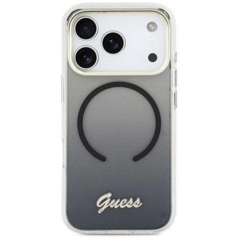 Etui Guess IML Gradient Script Metal MagSafe na iPhone 17 Pro Max - czarne