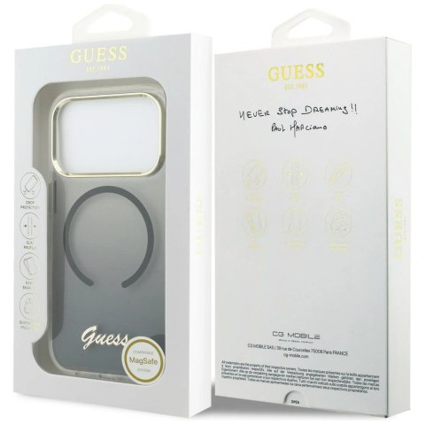 Etui Guess IML Gradient Script Metal MagSafe na iPhone 17 Pro Max - czarne