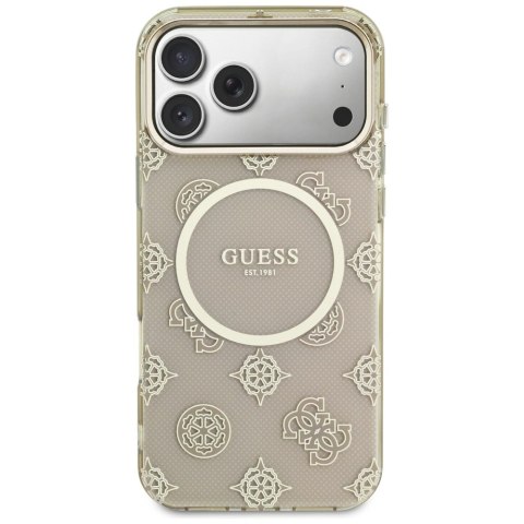 Etui Guess IML Peony Dot MagSafe na iPhone 17 Pro Max - beżowe