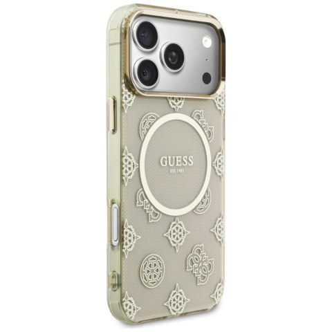Etui Guess IML Peony Dot MagSafe na iPhone 17 Pro Max - beżowe